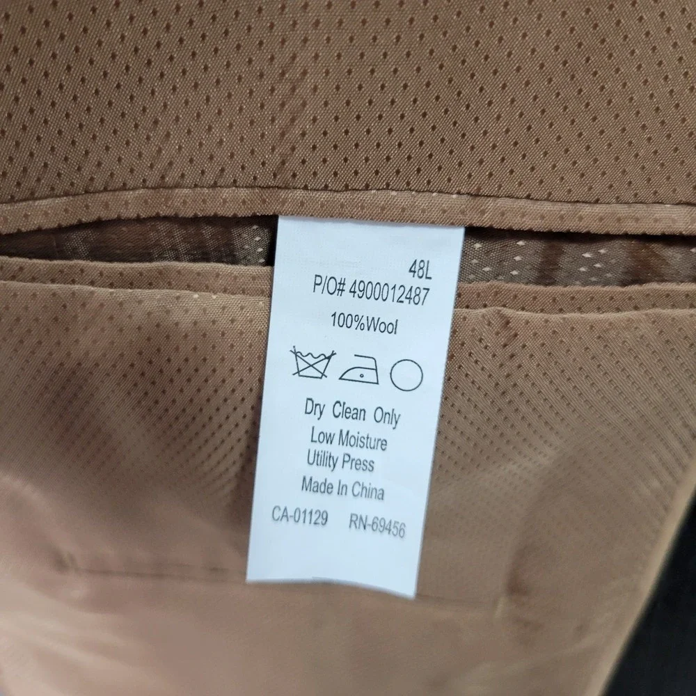 Michael Kors Men's Sport Coat Blazer Two‎ Button Olive Brown Striped Wool Sz 48L